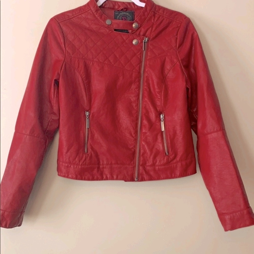 DOLLHOUSE RED Faux Leather “Like New” jacket Size M